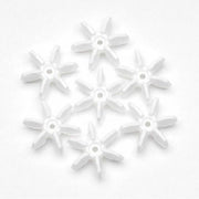 25mm Opaque White Starflake Beads 144 Pieces - artcovecrafts.com
