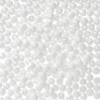 8mm Faceted Plastic Beads Opague White Bulk 1,000 Pieces - artcovecrafts.com