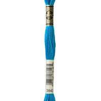 DMC 6 Strand Embroidery Floss Cotton Thread 3843 Electric Blue 8.7 Yards 1 Skein