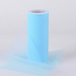 Light Blue Tulle 6 inch Roll 25 Yards - artcovecrafts.com