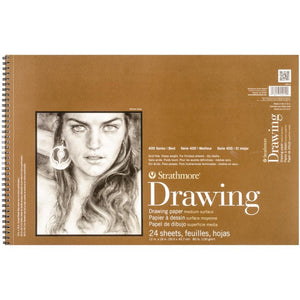 12x18 inch Strathmore 400 Series Drawing Paper Pad Spiral 24 Sheets