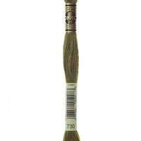 DMC 6 Strand Embroidery Floss Cotton Thread 730 Very Dk Olive Green 8.7 Yards 1 Skein