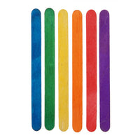 4 1/2 X 3/8 Inch Multi Colored Wood Craft Sticks 150 Pieces