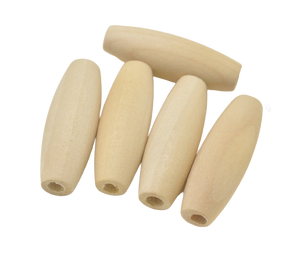 25x13mm Natural Oval Wooden Macrame Beads  6mm Hole 22 Pieces