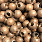 12mm Maple Round Wooden Macrame Beads  5mm Hole 18 Pieces