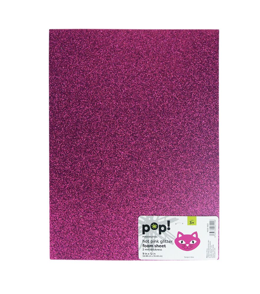9 x 12 Craft Glitter Foam Sheet Hot Pink 1 Piece