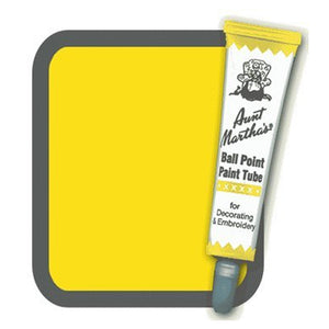 Yellow Aunt Martha's Ballpoint Embroidery Fabric Paint Tube Pens 1 oz - artcovecrafts.com