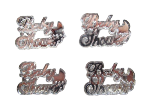 Miniature Baby Shower Acrylic Sign Charm Capias 24 Pieces