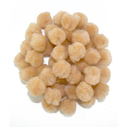 0.75 inch Beige Mini Craft Pom Poms 100 Pieces - artcovecrafts.com