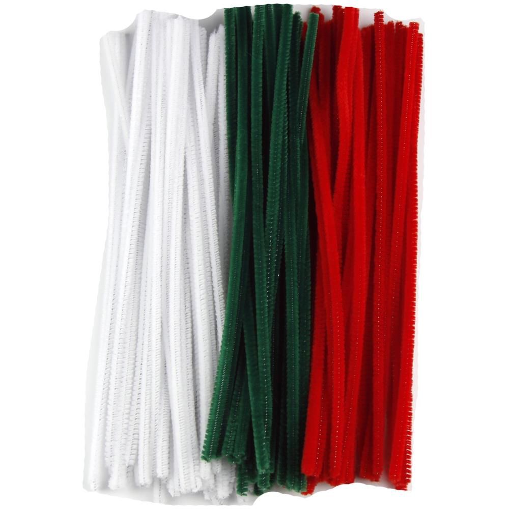6mm Christmas Assortment Pipe Cleaners Bulk 12 Inches 100 Pieces