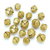 Darice Glitter Gold Craft Bells Assorted Sizes 18 Pieces 1099-27 - artcovecrafts.com