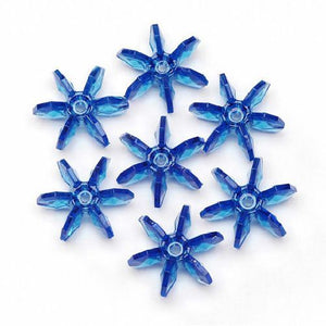 18mm Transparent Dark Blue Sapphire Starflake Beads 500 Pieces - artcovecrafts.com