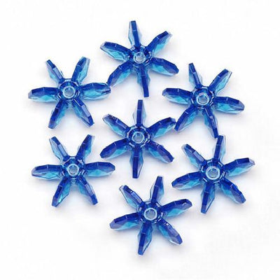25mm Transparent Dark Blue Sapphire Starflake Beads 144 Pieces - artcovecrafts.com