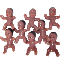1.25 Inch Mini Small Plastic Baby Babies Black Skin 48 Pieces