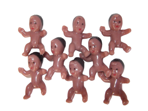 1.25 inch Miniature Plastic Babies Bulk Black Skin 144 Pieces