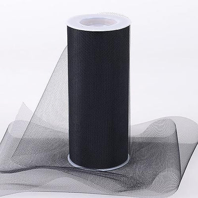 Black Tulle 6 inch Roll 25 Yards - artcovecrafts.com