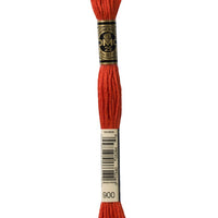 DMC 6 Strand Embroidery Floss Cotton Thread 900 Dk Burnt Orange 8.7 Yards 1 Skein
