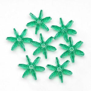 25mm Transparent Christmas Green Starflake Beads 144 Pieces - artcovecrafts.com