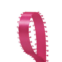 3/8 inch Hot Pink Picot Edge Satin Ribbon 50 Yard Roll - artcovecrafts.com