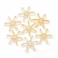 18mm Transparent Champagne Starflake Beads 500 Pieces - artcovecrafts.com