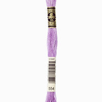DMC 6 Strand Embroidery Floss Cotton Thread 554 Light Violet 8.7 Yards 1 Skein