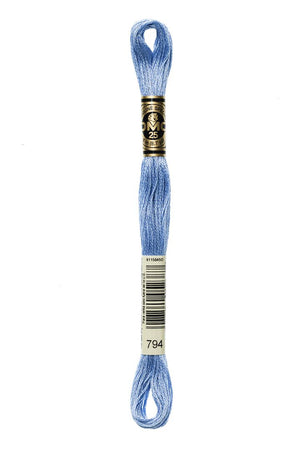 DMC 6 Strand Embroidery Floss Cotton Thread 794 Lt Cornflower Blue 8.7 Yards 1 Skein