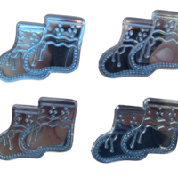 Blue Miniature Baby Booties Acrylic Charms Capias 24 Pieces