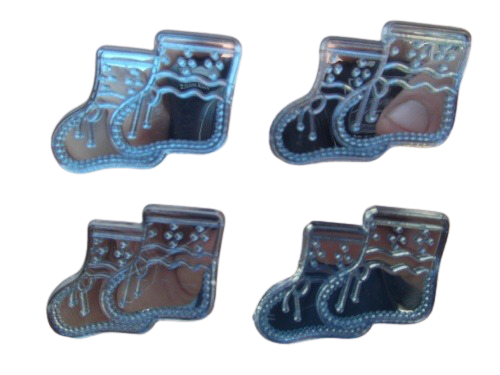Blue Miniature Baby Booties Acrylic Charms Capias 24 Pieces