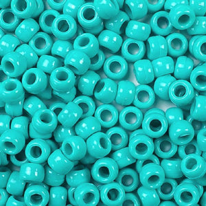 9mm Opaque Turquoise Pony Beads Bulk 1,000 Pieces