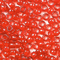 9mm Transparent Red Pony Beads Bulk 1,000 Pieces
