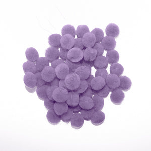 0.5 inch Lavender Tiny Craft Pom Poms 100 Pieces - artcovecrafts.com