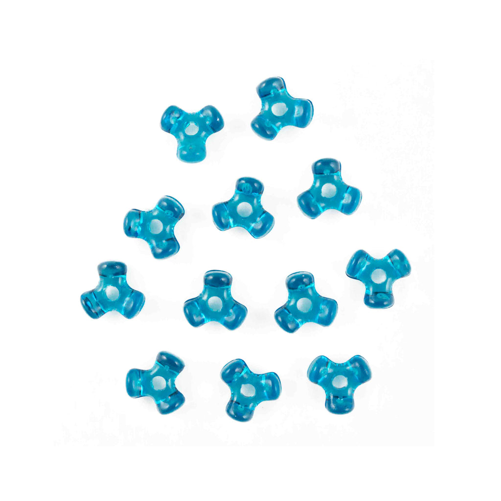 11 mm Acrylic Turquoise Tri Beads Bulk 1,000 Pieces - artcovecrafts.com