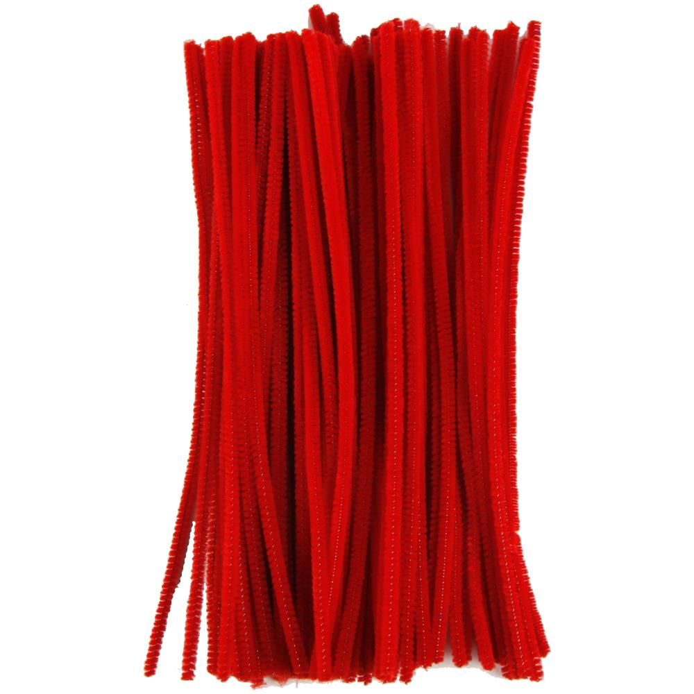 Fixo Kids 68013300 Pack of 50 Red Pipe Cleaners for Crafts, 6 mm