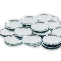 0.75 inch Small Mini Round Craft Mirrors 25 Pieces Mirror Mosaic Tiles - artcovecrafts.com
