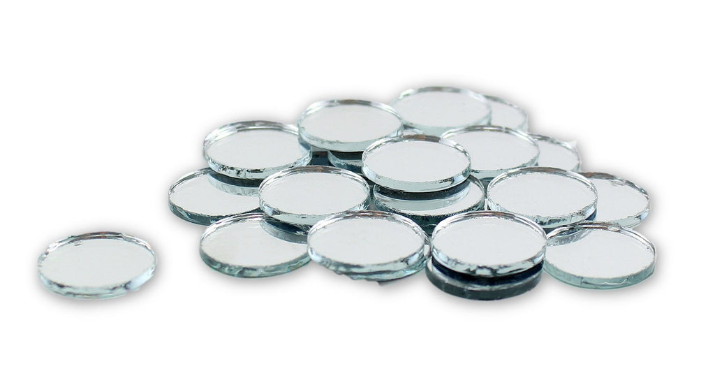 Small Mini Square & Round Craft Mirrors Assorted Sizes Mirror Mosaic Tiles  1/2-1 inch 100 Pieces