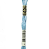 DMC 6 Strand Embroidery Floss Cotton Thread 519 Sky Blue 8.7 Yards 1 Skein