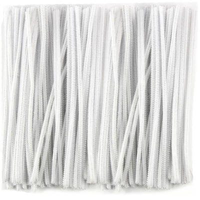 6mm White Pipe Cleaners Bulk Pack 12 Inches 250 Pcs.