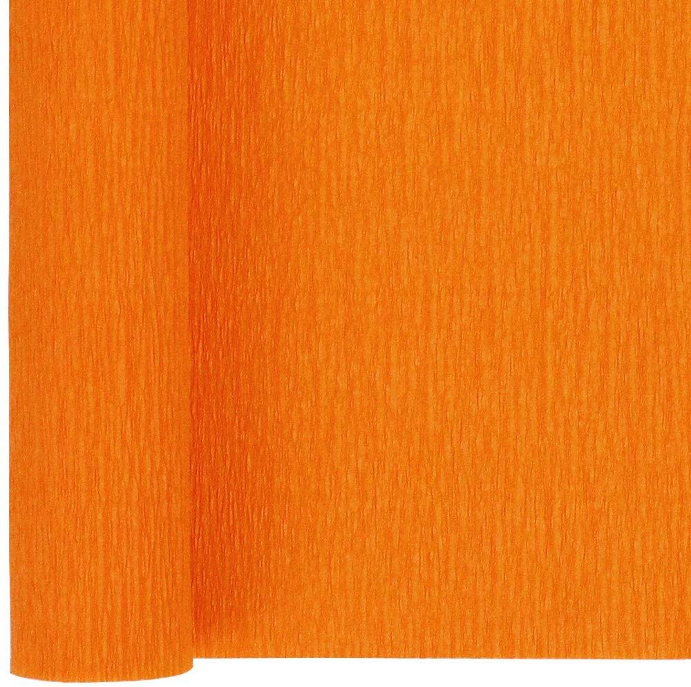 Bright Orange Crepe Paper Sheets Folds 20 inch. X 8 ft. | artcovecrafts.com