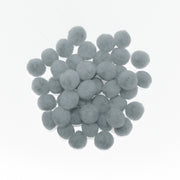 0.75 inch Grey Mini Craft Pom Poms 100 Pieces - artcovecrafts.com