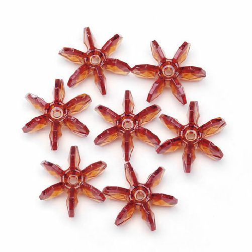 12mm Transparent Brown Root Beer Starflake Beads 500 Pieces - artcovecrafts.com
