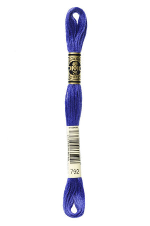 DMC 6 Strand Embroidery Floss Cotton Thread 792 Dk Cornflower Blue 8.7 Yards 1 Skein